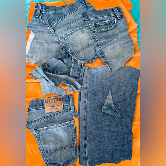 Crafter’s Denim Fabric Pieces  Treasure Bag Approx. 1.75lbs. - Picture 2 of 5